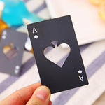 2 Stück Edelstahl Flaschenöffner Poker Spielkarte Pik Limonadenflaschenöffner