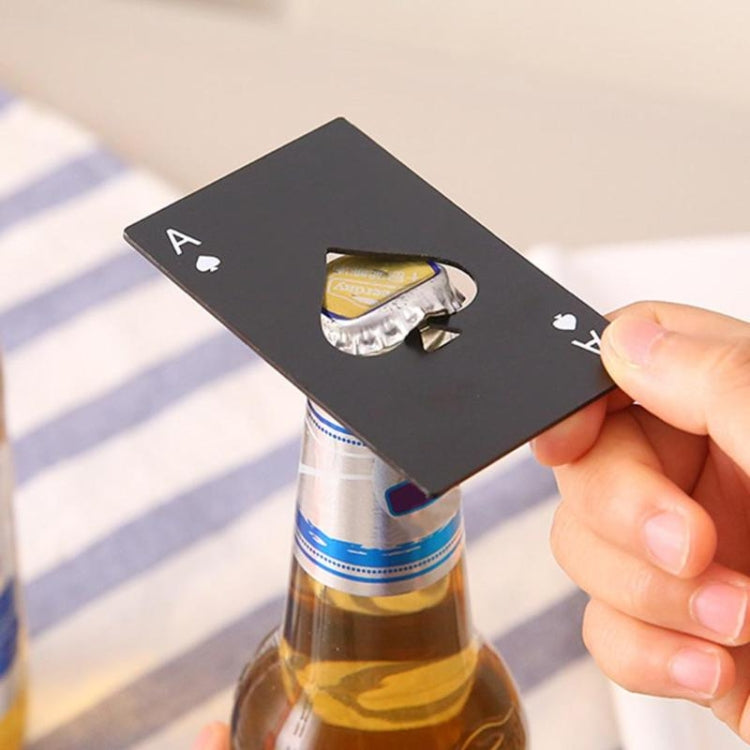 2 Stück Edelstahl Flaschenöffner Poker Spielkarte Pik Limonadenflaschenöffner
