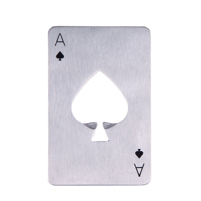 2 Stück Edelstahl Flaschenöffner Poker Spielkarte Pik Limonadenflaschenöffner