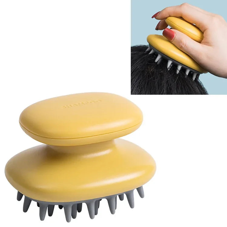 Haushalts-Shampoo-Kamm, Silikon-Massagekamm, tragbarer Kopfgriff, Schuppen-Haarbürste
