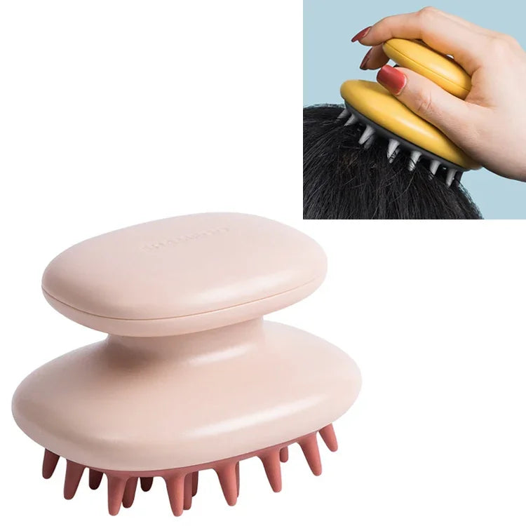 Haushalts-Shampoo-Kamm, Silikon-Massagekamm, tragbarer Kopfgriff, Schuppen-Haarbürste