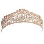 Brautschmuck für Damen, Hochzeitsschmuck, Tiara, Krone, goldfarben, mit Strasssteinen besetzt, Accessoires, Haarband, Tiara, Krone