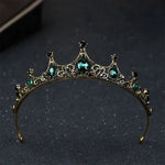 Vintage kleine barocke grüne Kristalltiaras Kronen für Damen Mädchen Braut Hochzeitshaarschmuck Accessoires