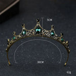 Vintage kleine barocke grüne Kristalltiaras Kronen für Damen Mädchen Braut Hochzeitshaarschmuck Accessoires