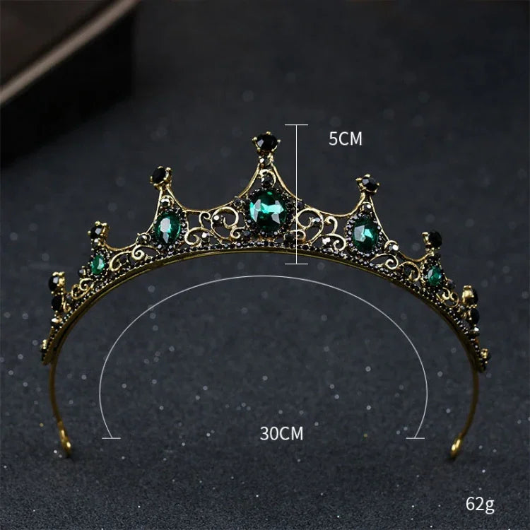 Vintage kleine barocke grüne Kristalltiaras Kronen für Damen Mädchen Braut Hochzeitshaarschmuck Accessoires