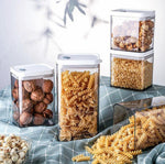Haushalts-Vorratsdose für grobe Körner, transparent, luftdicht, lebensmittelecht, für getrocknete Früchte, Snacks, mit Deckel, 700 ml, 1100 ml, 1500 ml