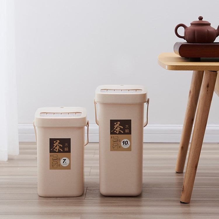 Büro Plastik-Teerückstände Eimer Teeabfall Eimer Drückdeckel Tragbarer Mülleimer, 7L, 10L