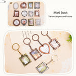 2 Stück Kreativer Metall Vintage Fotorahmen, Reh, Kürbis, Zaun, Schmetterling Rund, Paris, Herz Schlüsselanhänger, Quadratischer Schlüsselanhänger, Oval, Spitzenquadrat, Liebe Rund, Schmetterling Quadrat, Spitzenherz, Gold Quadrat, Grau Quadrat