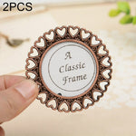 2 Stück Kreativer Metall Vintage Fotorahmen, Reh, Kürbis, Zaun, Schmetterling Rund, Paris, Herz Schlüsselanhänger, Quadratischer Schlüsselanhänger, Oval, Spitzenquadrat, Liebe Rund, Schmetterling Quadrat, Spitzenherz, Gold Quadrat, Grau Quadrat
