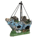 Piratenschiff Verfaultes Boot Kleines Netzboot Aquarium Landschaftsbau Fischtank Glaszylinder Szene, Piratenschiff