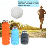 Tragbare Silikon-Wasserflasche, einziehbar, faltbar, Kaffeeflasche, für Outdoor, Reisen, Trinken, Sport, Kessel, Fassungsvermögen: 500 ml, Grau, Orange, Blau, Lila