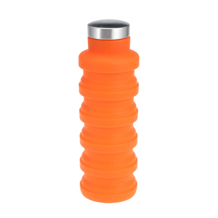 Tragbare Silikon-Wasserflasche, einziehbar, faltbar, Kaffeeflasche, für Outdoor, Reisen, Trinken, Sport, Kessel, Fassungsvermögen: 500 ml, Grau, Orange, Blau, Lila