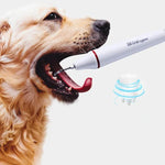 Ultraschall-Zahnreinigungsgerät zur Entfernung von Zahnstein bei Hunden, mit Steckern aus China, den USA, Großbritannien und der EU.