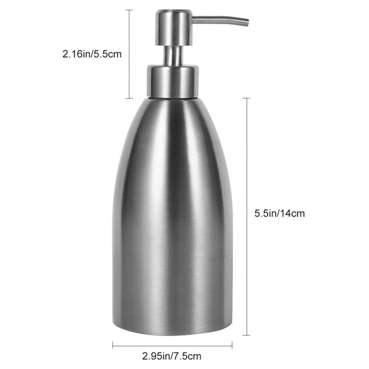 500ml Edelstahl-Seifenspender Küche Bad Shampoo Box Spülmittelspender, 500ml Seifenspender