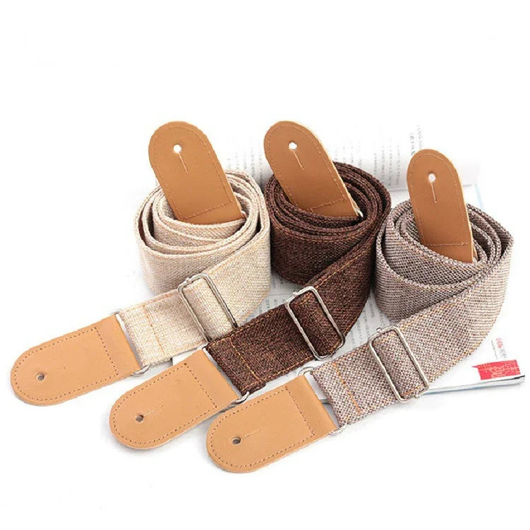 Gitarrengurt aus Baumwoll-Leinen-Mischgewebe mit Nieten, diagonaler Schultergurt, Musikinstrumentenzubehör