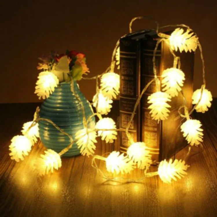 20 LEDs Solarbetriebene Kiefernzapfen Außen Energieeffiziente Weihnachts Hochzeitsdekoration Lichterkette Garten Landschaftslampe