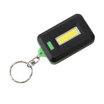 2 Stück 3W Mini COB LED Taschenlampe Schlüsselanhänger Notfall Camping Rucksacklicht mit 3 Modi, Rot, Grün