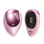 Tragbare elektrische Haarbürste mit Ionen-Technologie, Haarglätterbürste, Negativ-Ionen-Kamm, antistatisch, Massagefunktion, Mini-Haarglättungskamm, Pink, Grün