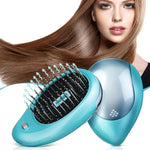 Tragbare elektrische Haarbürste mit Ionen-Technologie, Haarglätterbürste, Negativ-Ionen-Kamm, antistatisch, Massagefunktion, Mini-Haarglättungskamm, Pink, Grün