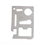 100 STÜCK 11-in-1 Tragbarer multifunktionaler Outdoor-Werkzeugkarten-Cutter aus Edelstahl mit Lederetui, Größe: 6,9 x 4,5 cm, 10 STÜCK