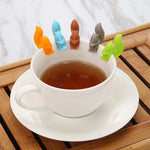 10 Stück Silikon-Eichhörnchen-Teebeutel, multifunktionaler Weinglas-Tassenerkenner, Eichhörnchen (Kaffee)