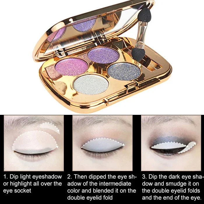 Professionelle Augen-Make-up-Lidschattenpalette Gold Smoky Cosmetics Make-up-Palette Diamantheller Glitzer-Lidschatten