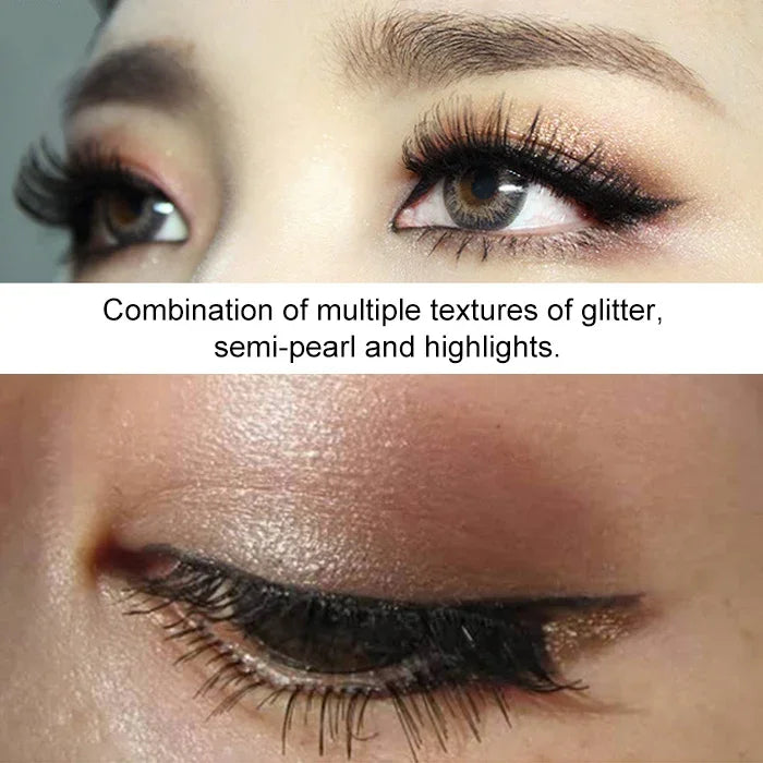 Professionelle Augen-Make-up-Lidschattenpalette Gold Smoky Cosmetics Make-up-Palette Diamantheller Glitzer-Lidschatten