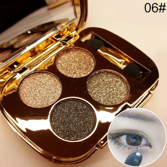 Professionelle Augen-Make-up-Lidschattenpalette Gold Smoky Cosmetics Make-up-Palette Diamantheller Glitzer-Lidschatten