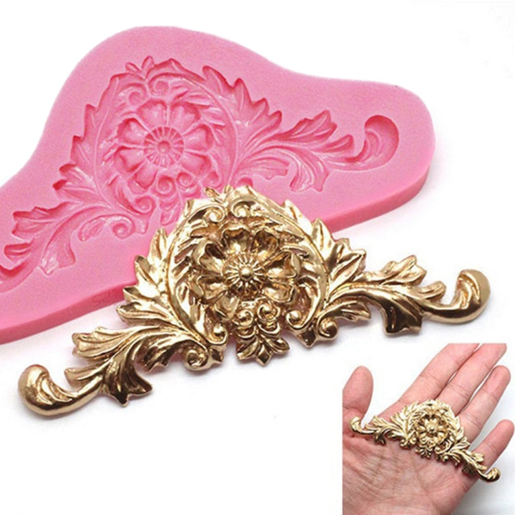 2 STK. Vintage geprägte Fondant-Silikonform Hofspitze Blumenranke DOY Backkuchenwerkzeug, Spitzenblumenranke (Pink), Spitzenblumenranke (Grau)