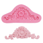 2 STK. Vintage geprägte Fondant-Silikonform Hofspitze Blumenranke DOY Backkuchenwerkzeug, Spitzenblumenranke (Pink), Spitzenblumenranke (Grau)
