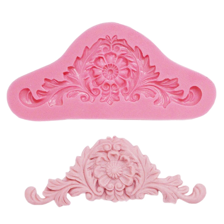 2 STK. Vintage geprägte Fondant-Silikonform Hofspitze Blumenranke DOY Backkuchenwerkzeug, Spitzenblumenranke (Pink), Spitzenblumenranke (Grau)