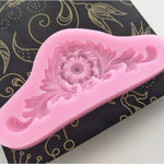 2 STK. Vintage geprägte Fondant-Silikonform Hofspitze Blumenranke DOY Backkuchenwerkzeug, Spitzenblumenranke (Pink), Spitzenblumenranke (Grau)