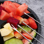 Edelstahl Holgriff Schokoladenfonduegabel Hot Pot Gabeln Käse Obst Dessert Gabel Fondue Schmelzspieße Küchenhelfer, zufällige Farblieferung
