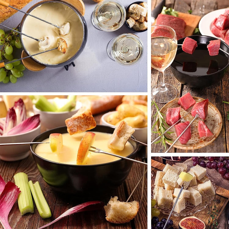 Edelstahl Holgriff Schokoladenfonduegabel Hot Pot Gabeln Käse Obst Dessert Gabel Fondue Schmelzspieße Küchenhelfer, zufällige Farblieferung