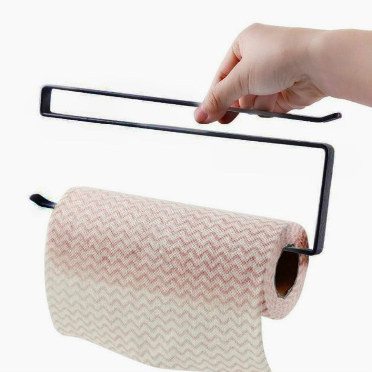 Türschrank Hängender Papierhandtuchhalter Trennwand Küchenpapier Frischhaltefolien-Aufbewahrungshalter, Schwarz