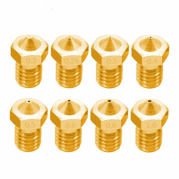 8 STK Bugatti 3D-Drucker Zubehör E3D-V5 V6 Düse M6 Gewinde Verbrauchsmaterialien Heißdüse, 1,75/0,3mm, 1,75/0,35mm, 1,75/0,4mm, 1,75/0,5mm, 1,75/0,6mm, 3/0,2mm, 3/0,3mm, 3/0,4mm, 3/0,8mm, 3/1,0mm, 3/0,25mm