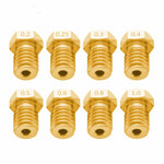 8 STK Bugatti 3D-Drucker Zubehör E3D-V5 V6 Düse M6 Gewinde Verbrauchsmaterialien Heißdüse, 1,75/0,3mm, 1,75/0,35mm, 1,75/0,4mm, 1,75/0,5mm, 1,75/0,6mm, 3/0,2mm, 3/0,3mm, 3/0,4mm, 3/0,8mm, 3/1,0mm, 3/0,25mm
