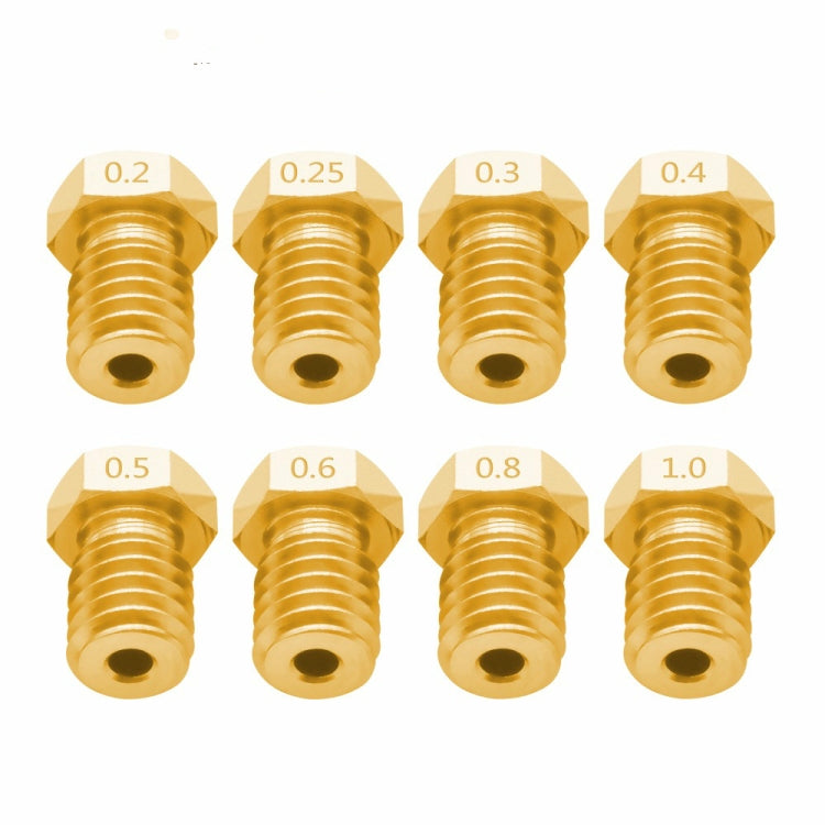 8 STK Bugatti 3D-Drucker Zubehör E3D-V5 V6 Düse M6 Gewinde Verbrauchsmaterialien Heißdüse, 1,75/0,3mm, 1,75/0,35mm, 1,75/0,4mm, 1,75/0,5mm, 1,75/0,6mm, 3/0,2mm, 3/0,3mm, 3/0,4mm, 3/0,8mm, 3/1,0mm, 3/0,25mm