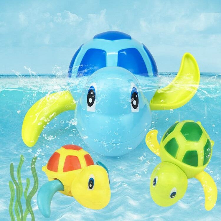 Cartoon Schildkrötenförmiges Uhrwerkspielzeug Babys Bade-Spiel Wasser-Spielzeug Kinder Lernspielzeug, Lern-Schildkröte (Hellblau), Lern-Schildkröte (Orange), Lern-Schildkröte (Grün)