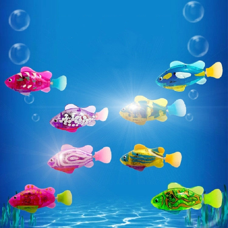 8 in 1 Simulations-Elektrofisch Babys Duschspielzeug mit Schwimm- und Beleuchtungsfunktion, Simulations-Elektrofisch
