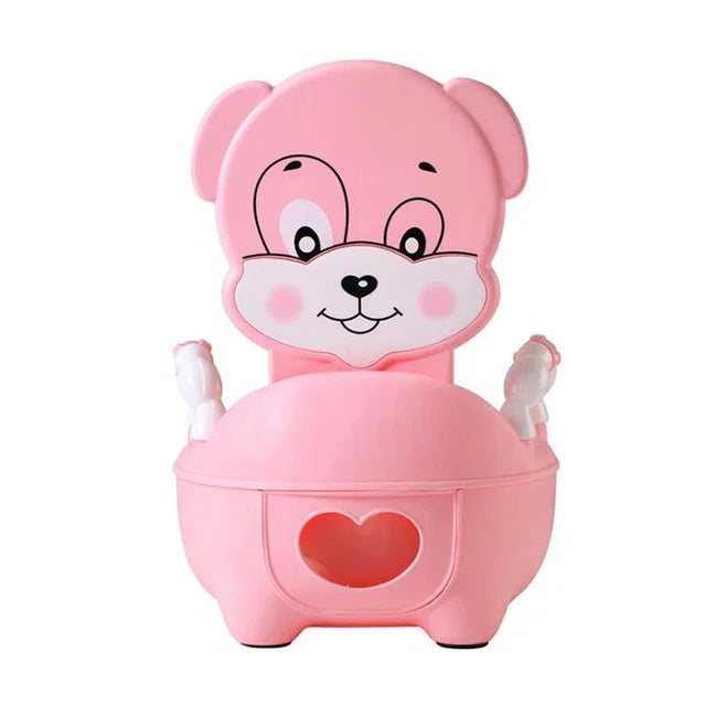 Baby Töpfchen Toilettensitz Tragbares Urinal Bequeme Rückenlehne Cartoon Süßes WC