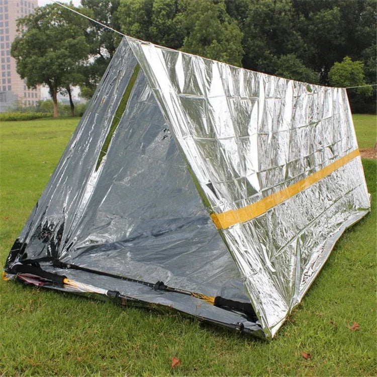 Notfall Zeltdecke Rettungsdecke Erste-Hilfe Sonnenschutz Isolation Decke, Silber, Orange