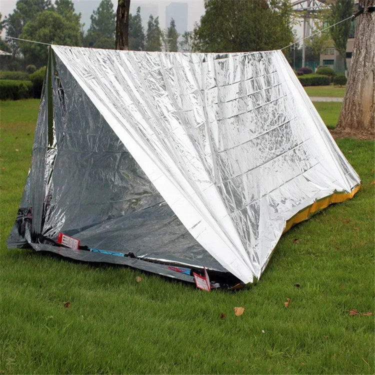 Notfall Zeltdecke Rettungsdecke Erste-Hilfe Sonnenschutz Isolation Decke, Silber, Orange