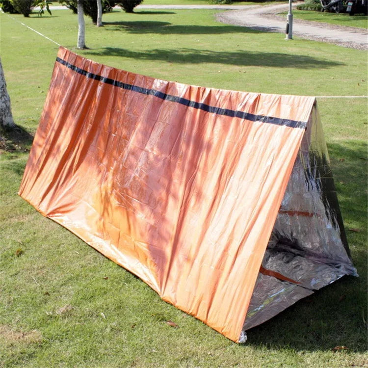 Notfall Zeltdecke Rettungsdecke Erste-Hilfe Sonnenschutz Isolation Decke, Silber, Orange