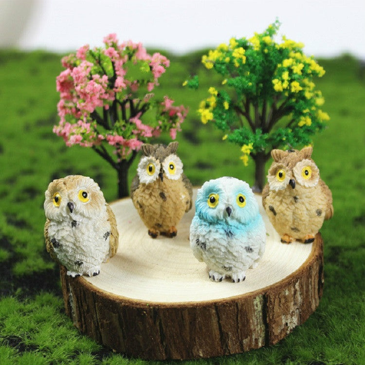 4 STÜCK/Set Mini Simulation Eule Garten Deko Tier Ornamente, Tier Ornamente