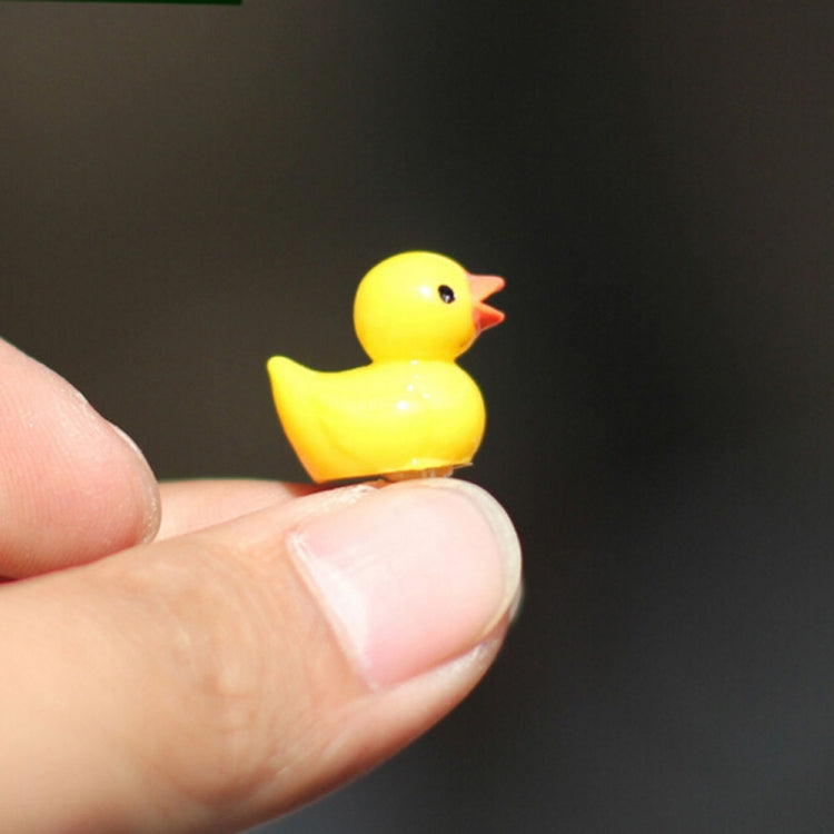5 Stück Miniatur-Puppenhauszubehör Harz dreidimensionale kleine gelbe Enten-Pflanzendekoration, gelbe Enten-Pflanzendekoration