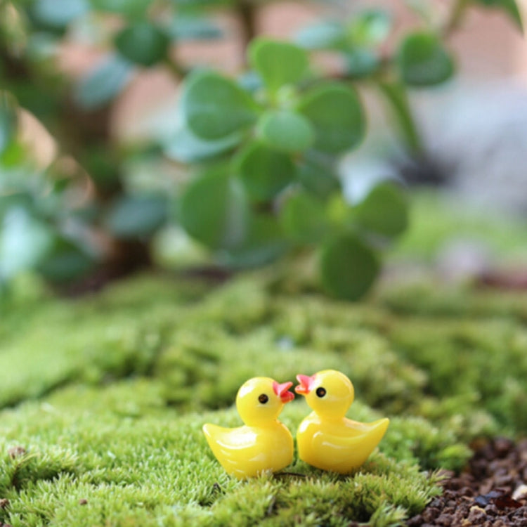 5 Stück Miniatur-Puppenhauszubehör Harz dreidimensionale kleine gelbe Enten-Pflanzendekoration, gelbe Enten-Pflanzendekoration