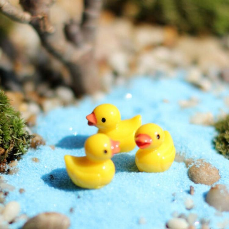 5 Stück Miniatur-Puppenhauszubehör Harz dreidimensionale kleine gelbe Enten-Pflanzendekoration, gelbe Enten-Pflanzendekoration