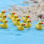 5 Stück Miniatur-Puppenhauszubehör Harz dreidimensionale kleine gelbe Enten-Pflanzendekoration, gelbe Enten-Pflanzendekoration