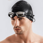 3 in 1 HD Waterproof and Anti-fog Large Frame Siamese Earplugs Swimming Goggles + Swimming Cap + Nose Clip Set for Men and Women, 3 in 1 Swimming Set(Black), 3 in 1 Swimming Set(Blue), 3 in 1 Swimming Set(Pink), 3 in 1 Swimming Set(Silver)